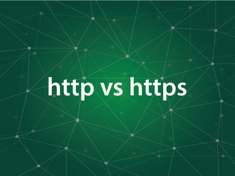 difference between http vs https concept where HTTPS is the secure version of HTTP vector
